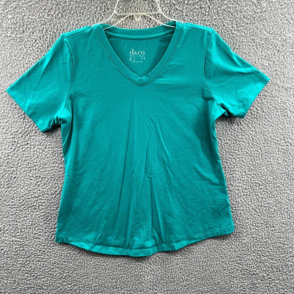 Women Minimalist T-Shirt S Teal Capsule Everyday Basic Clean Girl Casual Relaxed